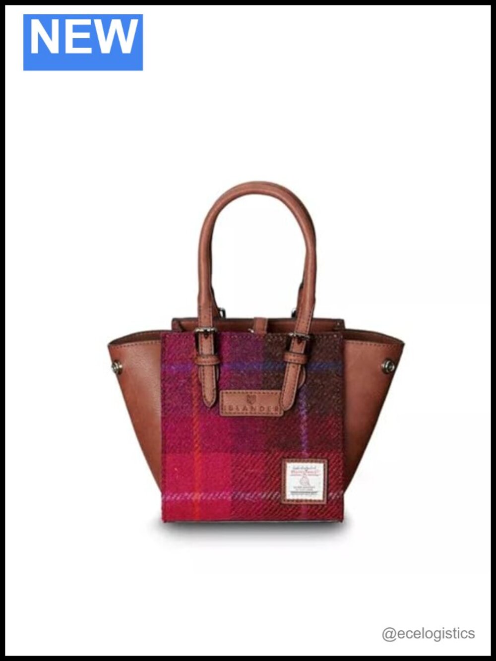 Harris Tweed Handwoven Mini Tote Shoulder Bag Vegan Leather